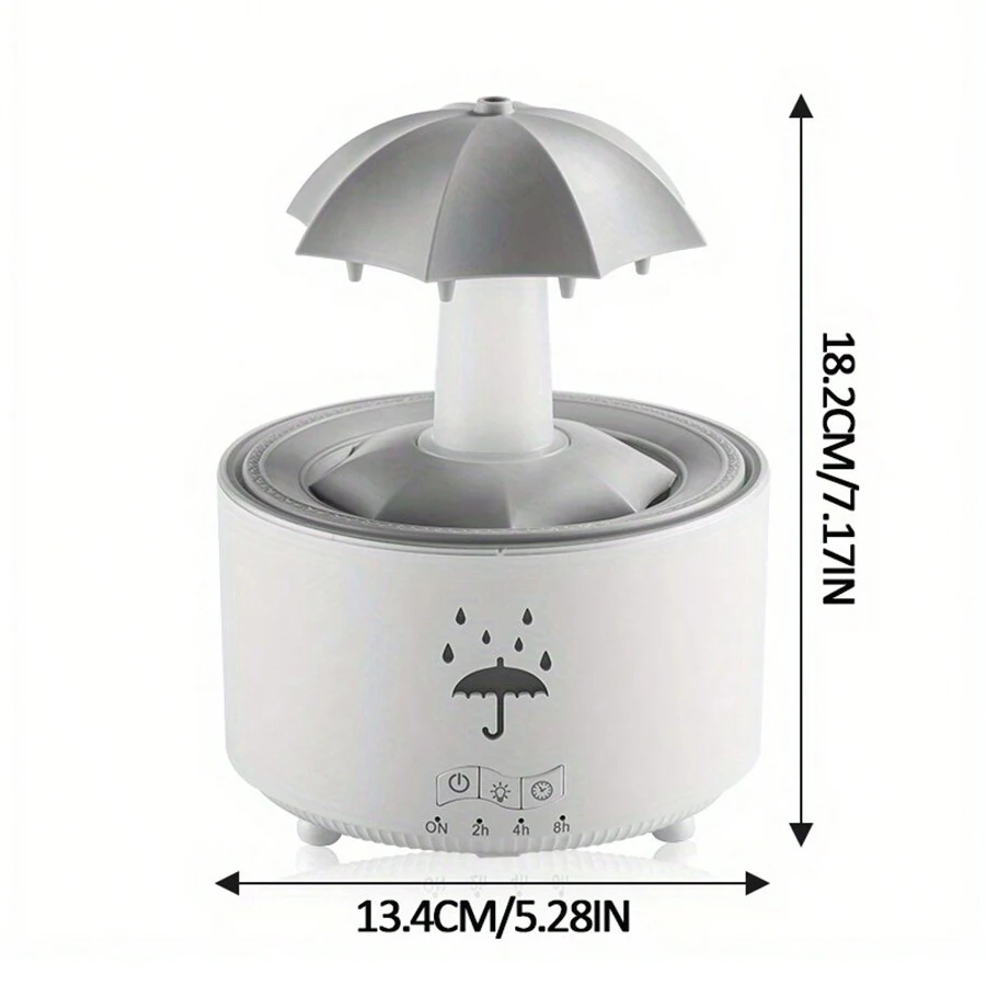 2025 جديد للتدوير قطرة المطر ناشر رائحة زيت طبيعي الناشر الهواء المرطب مع 7 أضواء المحيطة الملونة التحكم عن بعد