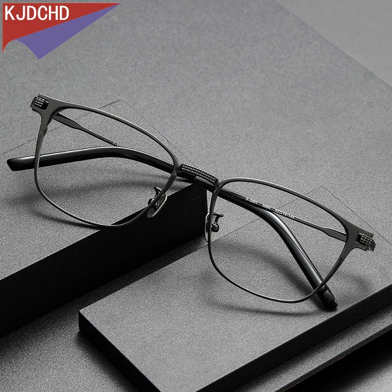 

2023 Pure Titanium Eyeglasses Frame Men Square Myopia Prescription Glasses Women Optical Luxury Brand Male Glasses Frame Eyewear