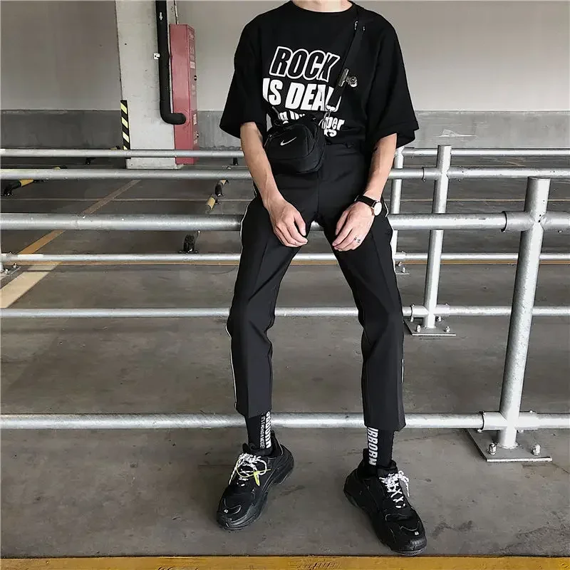 

Draped Tressed Fluid Trousers For Men Straight Slim Fit Man Suits Pants Dress Classic Vintage Clothes Offer Luxury Anti-wrinkle