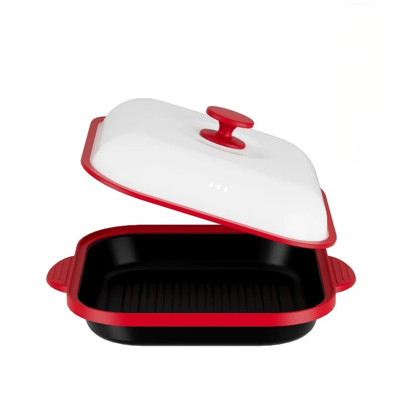Microwave Frying Pan, with Lid baking Tray and Crisping Pan, Enables You to Fry, Sauté and Color Your Food in the Microwave Oven