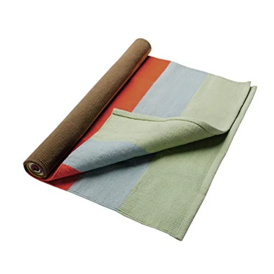 

Cotton Yoga Rug - Absorbent Grippy Tight Weave Ashtanga and Hot Yoga Rug Helps with Slippery Hands and Feet