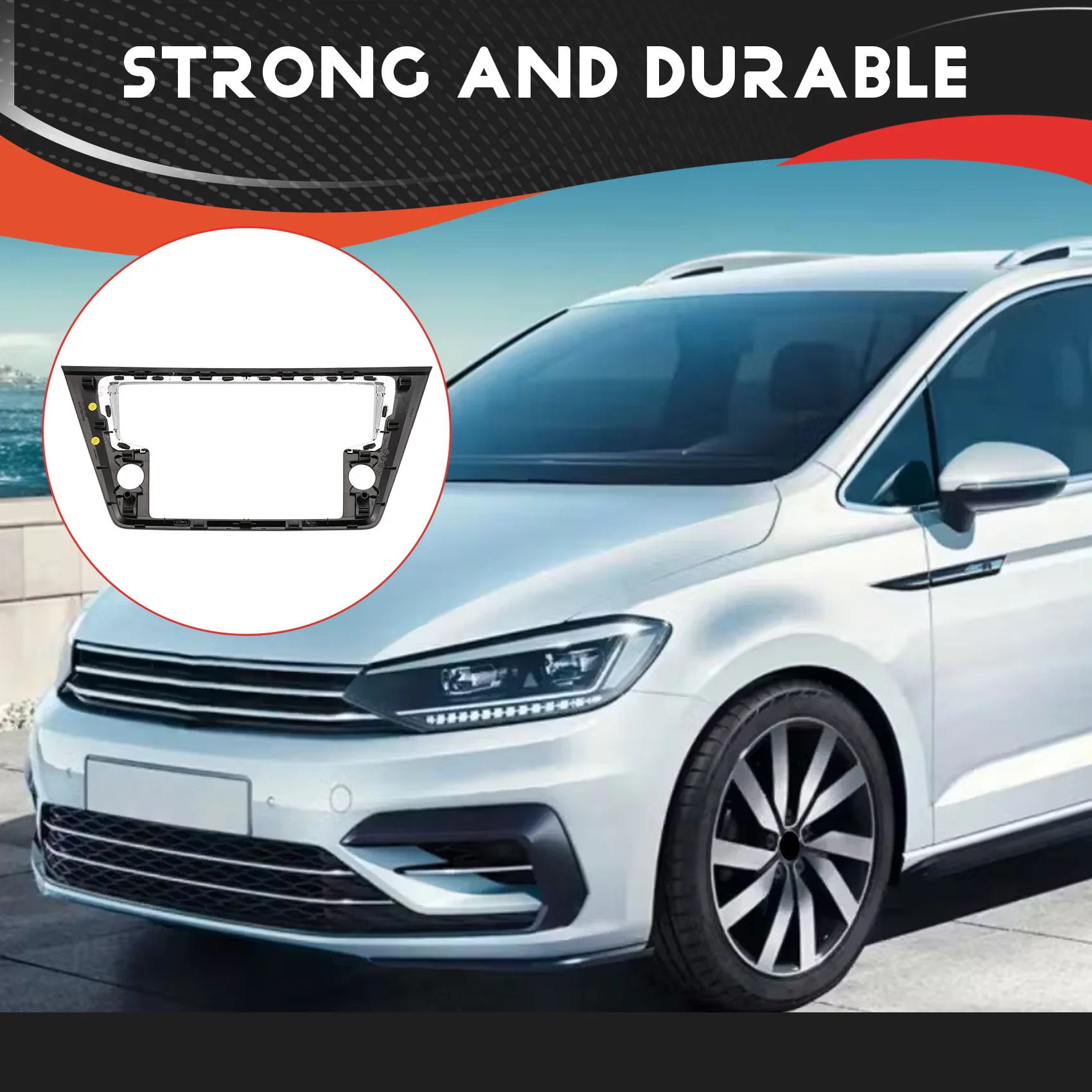 

A82M-For VW Touran 5T Painted Piano Black Mechanical Screen MIB Decorative Frame 5TD 858 069 F 5TD858069F