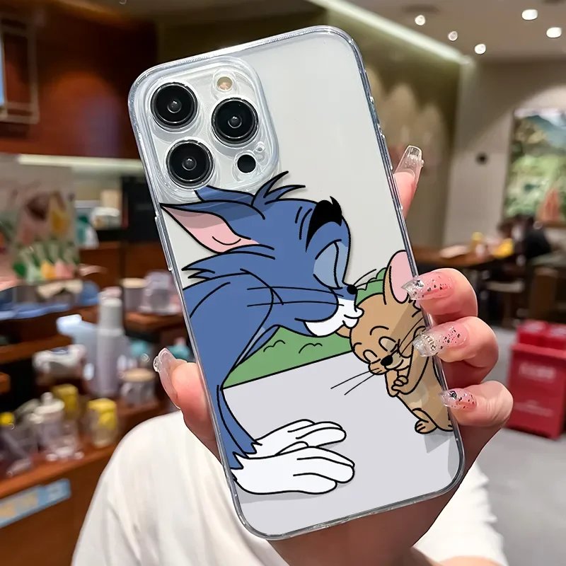 Tom And Jerry Kiss Urocze etui na telefon do iPhone\'a 16 15 14 13 12 11Pro Max XS Max XR 7 8 15 Plus SE Soft Shy Y2K Silicone Back Cover