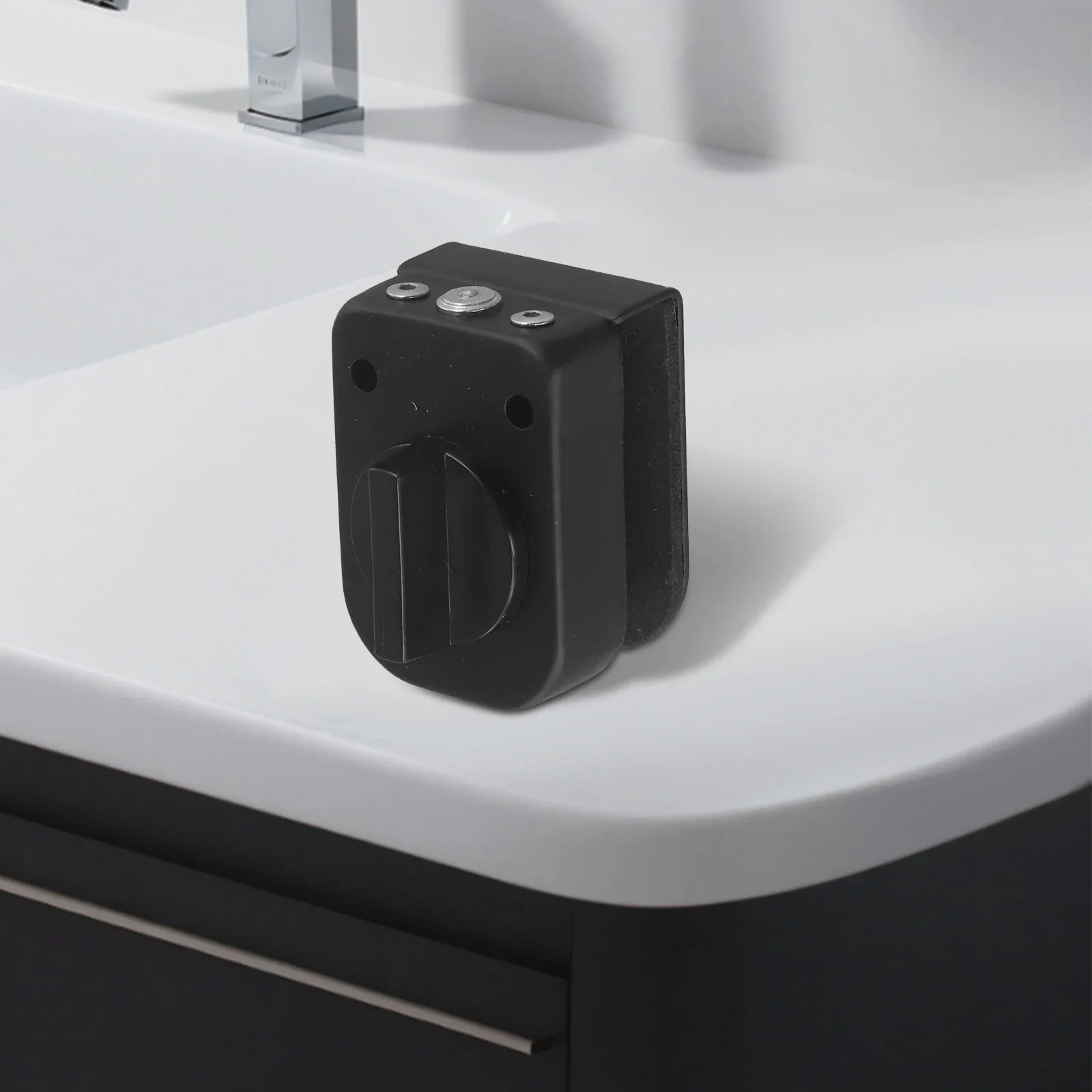 

Black Glass Door Lock Stainless Steel No Punching Sliding Control Latch Glass Door Latches Lock/bolt Room Roor Latch Hardware