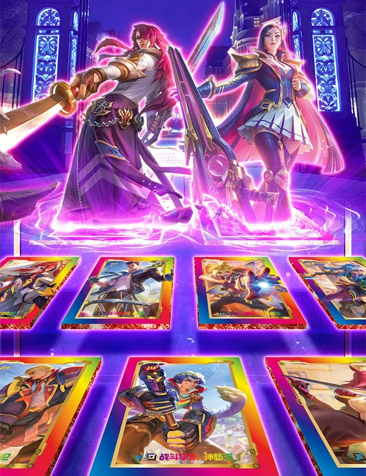 New League of Legends Collection Card Gold Plated Wrinkled Inlaid LOL Game Card Hero Rare IG TFT TK Cards Children\'s Toy Gift