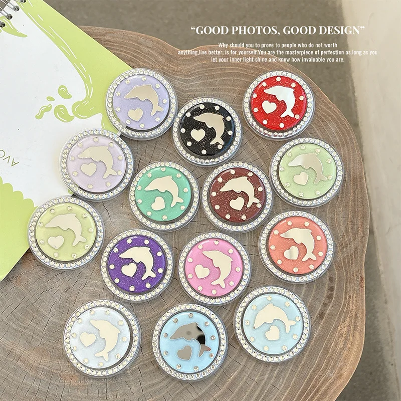 

Стильный мультяшный дельфин со стразами, универсальный магнитный держатель для телефона Griptok, подставка для телефона для iPhone Magsafe Smart Tok с железным кольцом