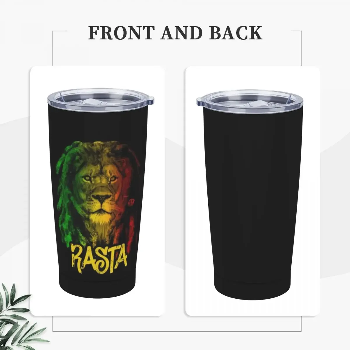 Jamaica Flag Rasta Tumbler Vacuum Insulated Jamaican Pride Coffee Cups Vacuum Flask Double Wall Mugs Hot Cold Drink, 20oz