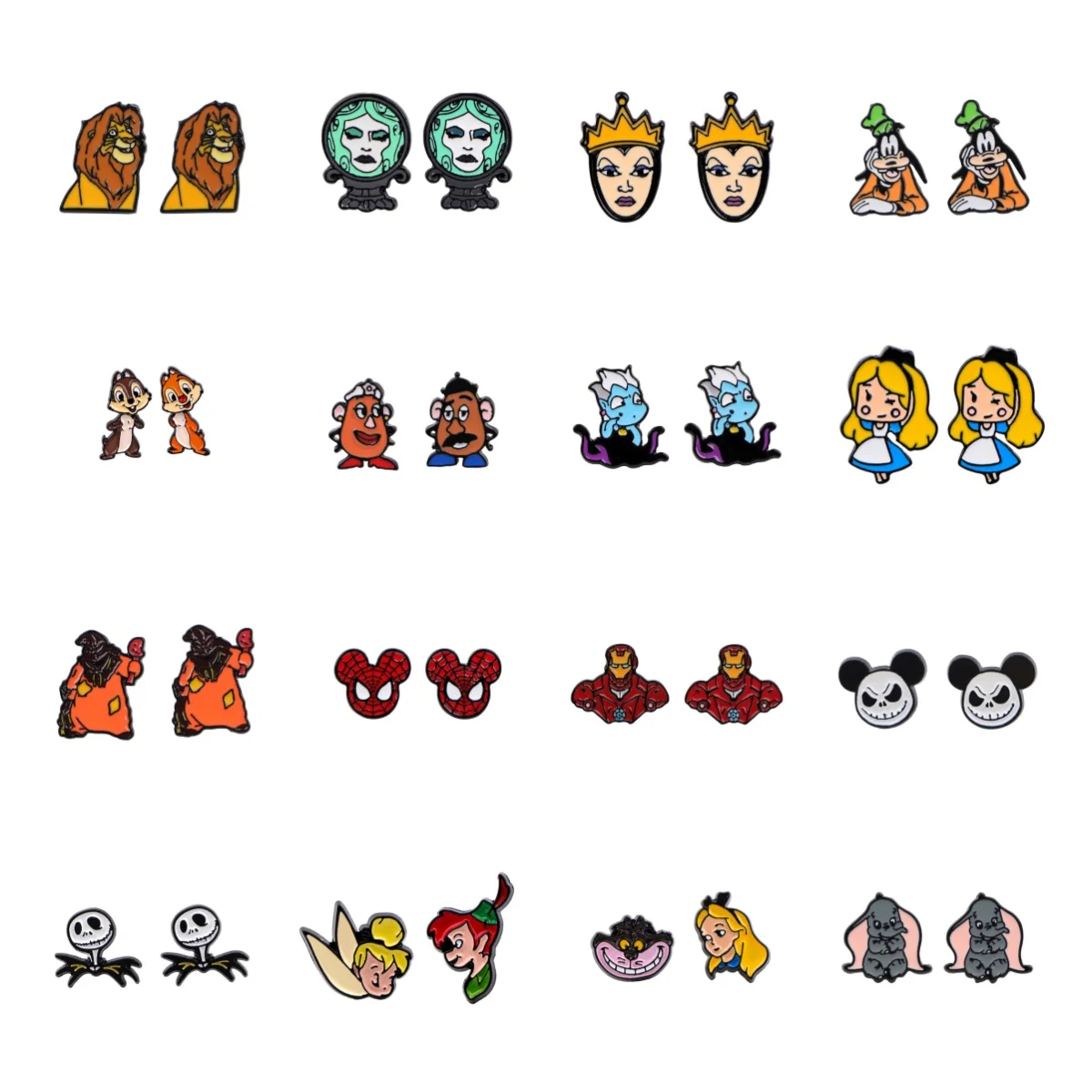 Kolczyki sztyfty dla kobiet z motywem myszy i lwa z kreskówki, kolczyki ze stali nierdzewnej, modna biżuteria, prezent dla dziewczyny