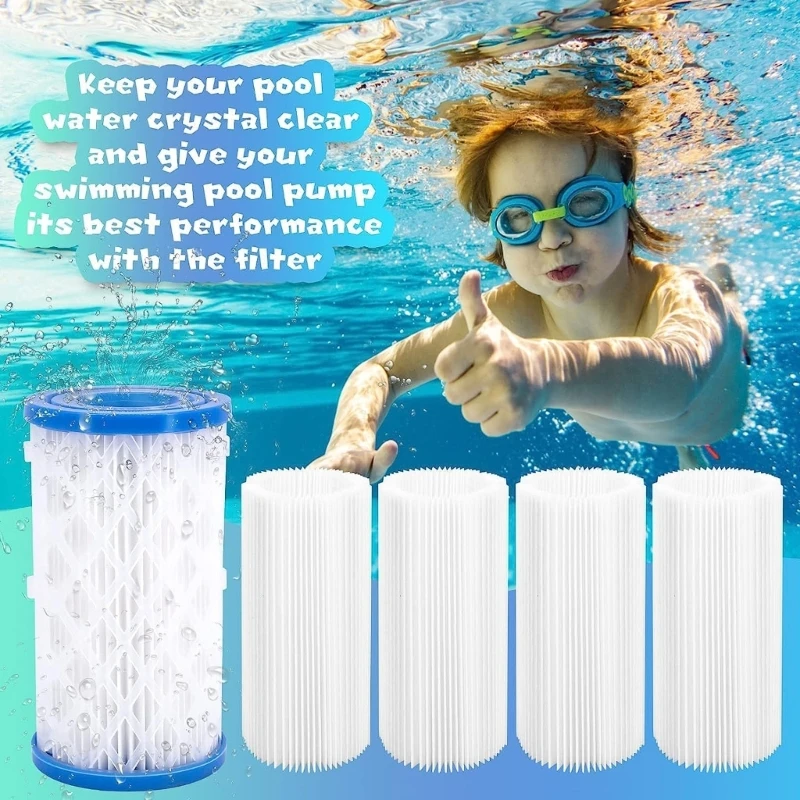 Langlebige Filterkartusche, Poolfilter, Ersatz-Pool-Reinigungszubehör, Kunststoff-Schwimmbadfilter für Intex Typ A/C