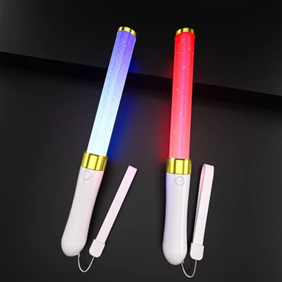 2-pack LED-lichtstokken 15 kleuren herbruikbare Glow Sticks Glow feestartikelen voor bruiloft verjaardag Raves Halloween Kerstmis Nieuwjaar