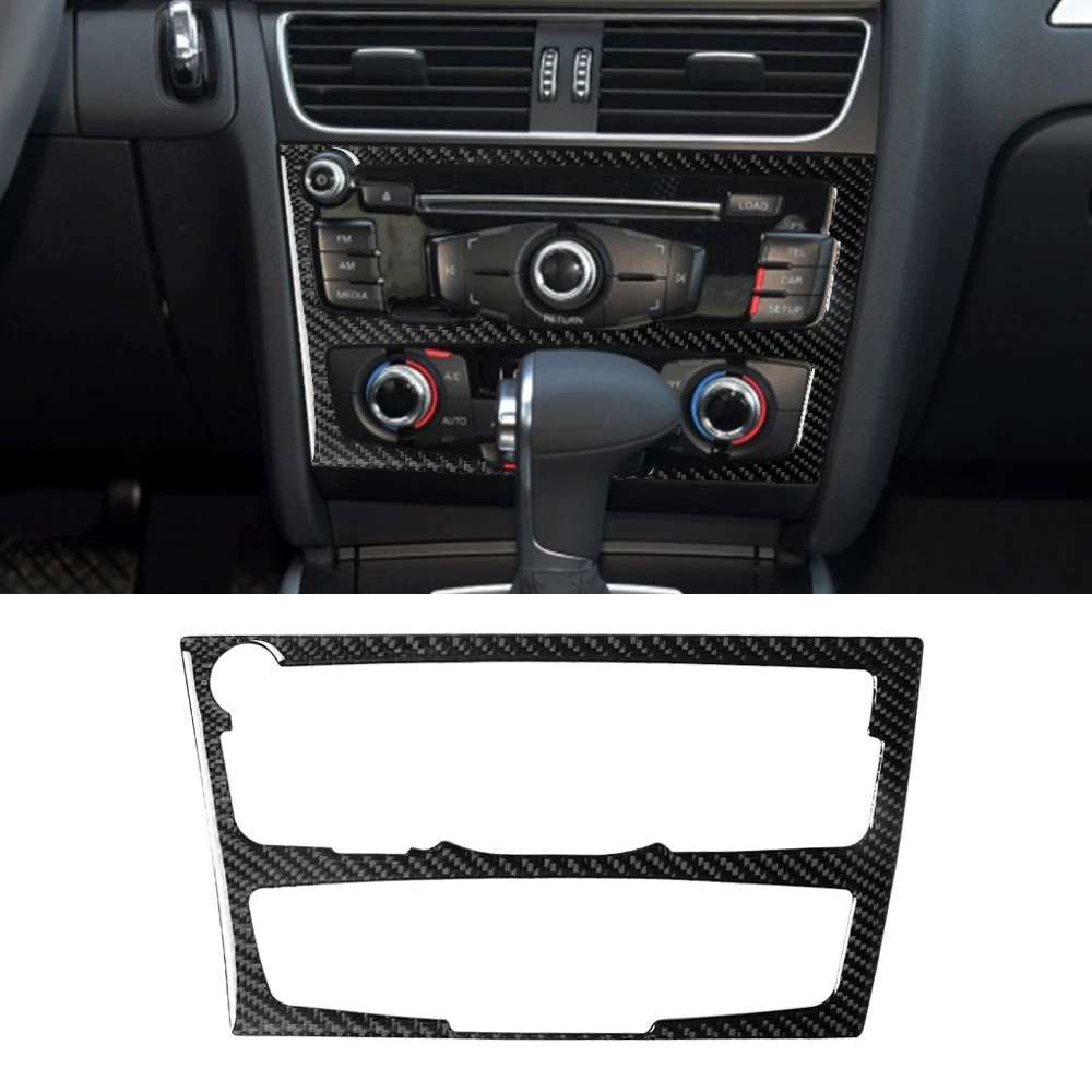 

Car Central Control CD Panel Decoration Trim Carbon Fiber Sticker Cover For Audi A4 B8 A5 2009-2016 Q5 8R Interior Accessories