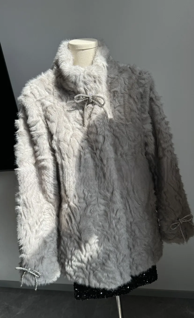 Kunstpelzmantel, lange Damenmäntel, wendbar, für Urlaub, Mutter, Feenrand, Knöpfe, Kontrastfalten, Ärmel, Halstaschen, schlicht, schlank