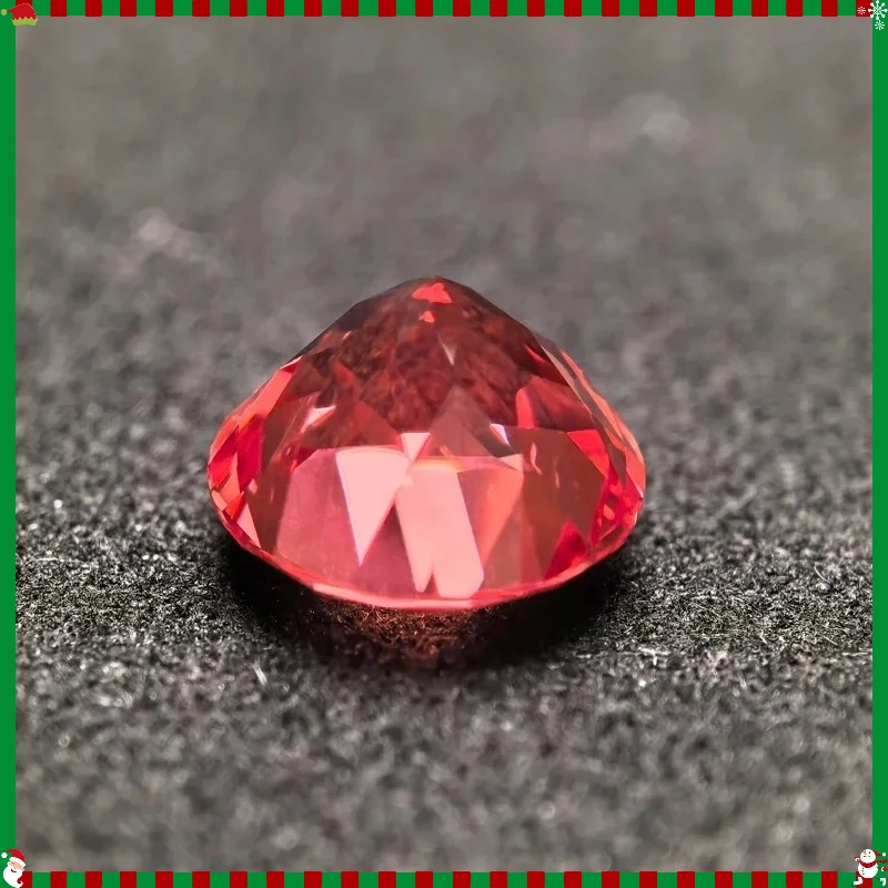 Laborgezüchteter Padparadscha-Edelstein, Rundschliff, Feuerlotus-Farbiger Saphir – Detail 3