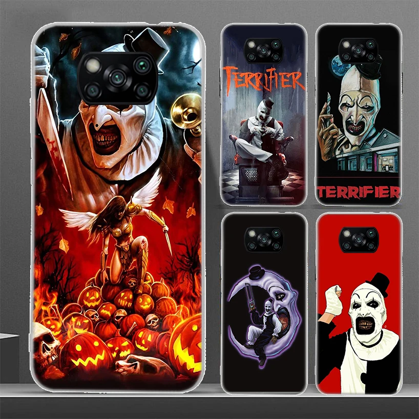 Horror Movie Terrifier Phone Case For Xiaomi Poco X3 Nfc X5 X6 Pro F6 F5 F4 F3 F2 F1 X4 GT M5 M5S M4 M3 Luxury Soft Coque Shell 