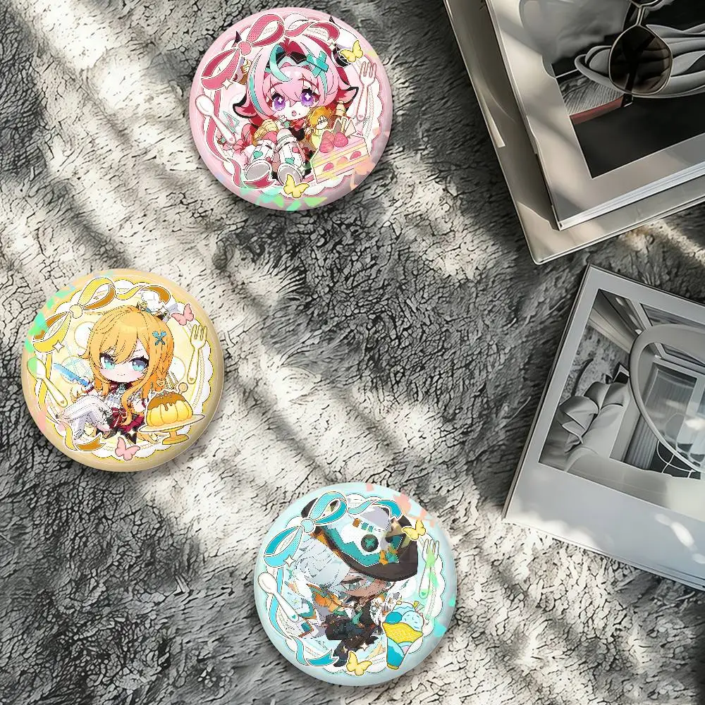 Game Genshin Impact Escoffier Ifa  Varesa Laser Badge Pins Handmade Brooches for Backpack Gifts Bag Decor Fans Collect