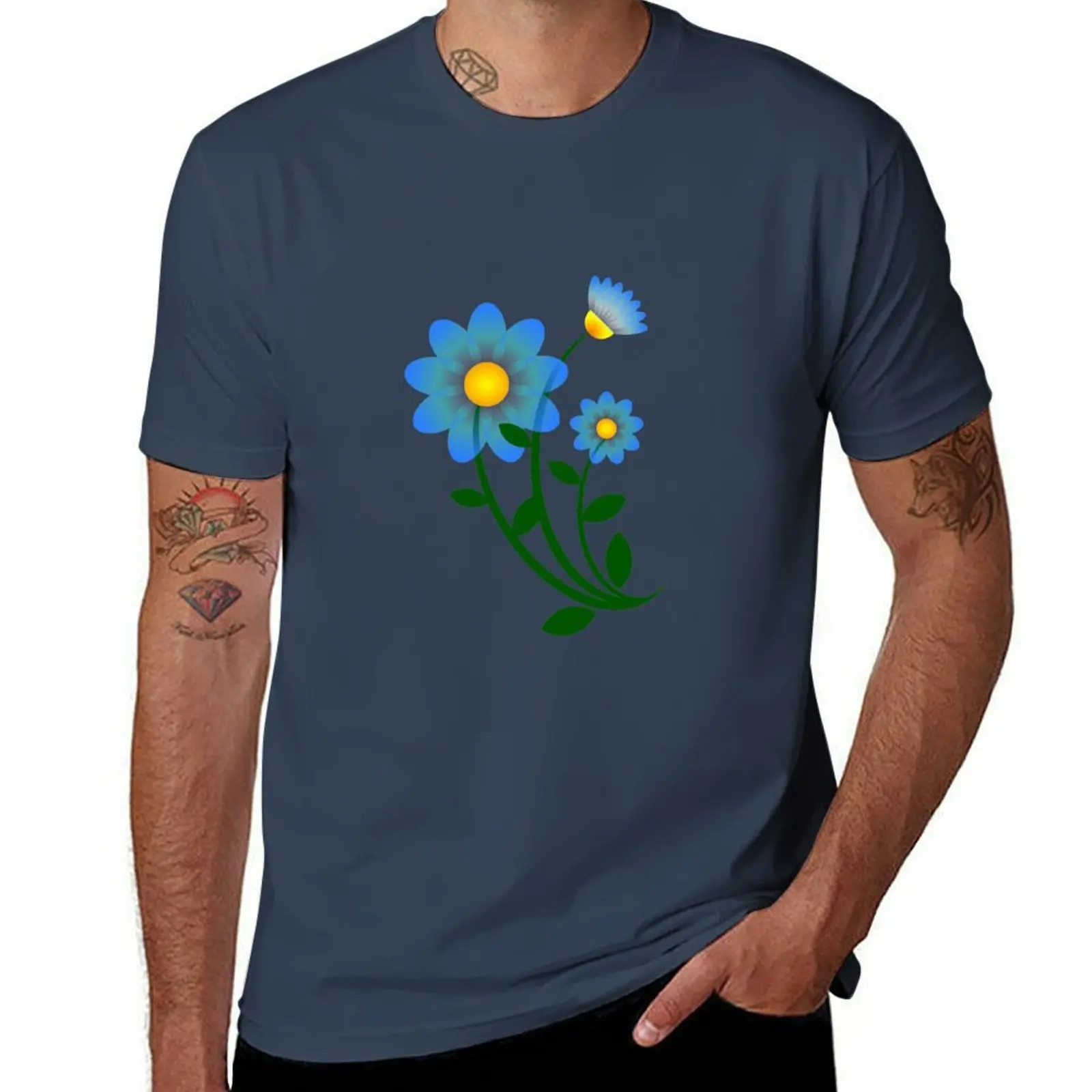 

Flowers Colourful T-Shirt Basic Breathable Solid Color T-Shirt