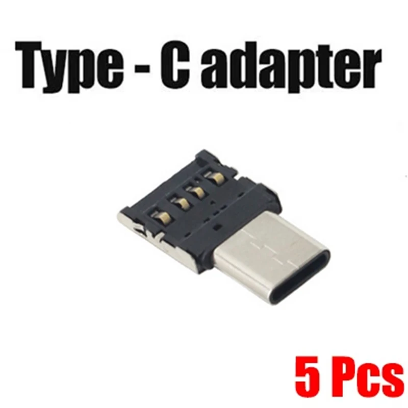 1-5PCS USB OTG Micro USB/ Type C Adapter USB-C Male to USB 2.0 Female Data Connector for Macbook Samsung Xiaomi Huawei Android