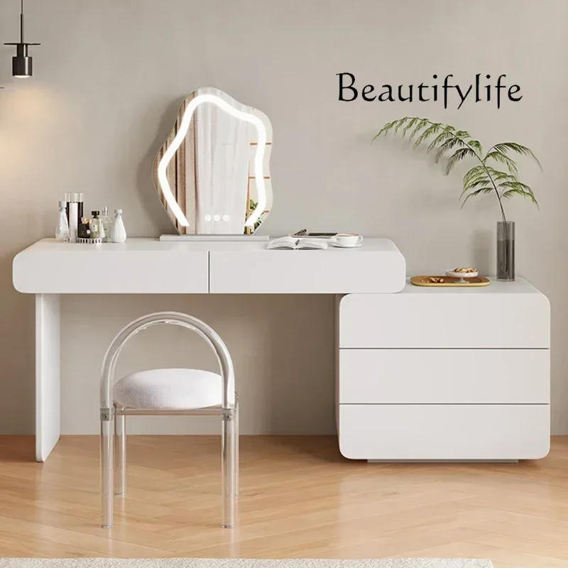 

W Organizer Storage Wood Vanity Table Nordic Aesthetic Space Saving Dresser Makeup Drawers Luxury Storage Service Home Furnitur