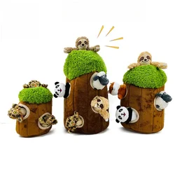 New Plush Creative Creaking Plush Pet Toy Fun Hide Seek Dog Toy Stuffed Animal Tree Hole Toy Pet Safe Non-toxic Burrow Toy