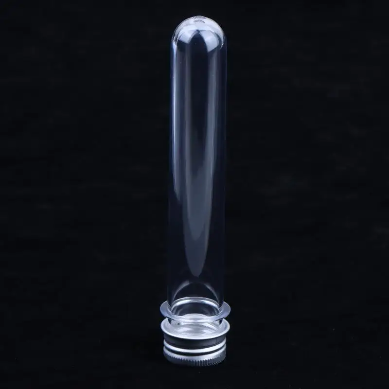 1 Stück transparente, zylindrische, nachfüllbare Plastikflasche, 50 ml, PET-Reagenzglasflasche für Masken, Süßigkeiten, Datenkabel, Maskierpapier – Detail 1