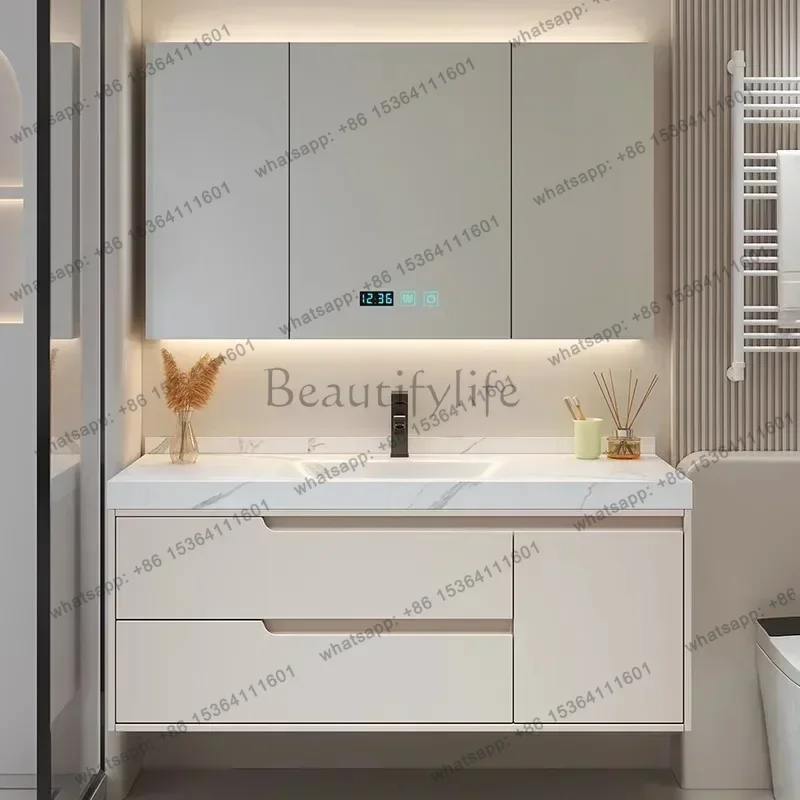 LJY Bathroom Vanity with Sink Modern Floating Vanity with Soft Close Drawer Large Storage for Small Space Slate Integrated Basin