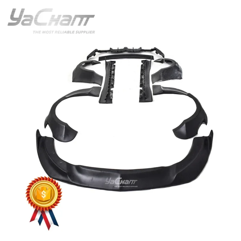 

Комплект широкого обвеса из стеклопластика FRP в стиле робототехники для Mustang 2015-2017: накладки на бампер, боковые пороги, расширители арок, диффузор, спойлер