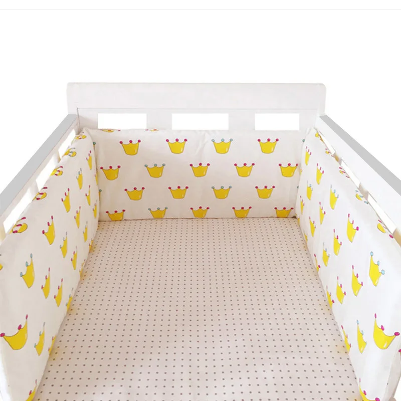 

Nordic Stars Baby Bed Thicken Bumpers Zipper Design One-piece Crib Around Cushion Cot Protector Pillows 200*30 CM