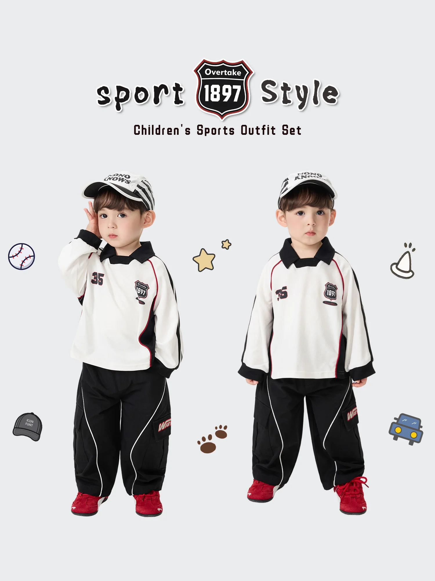 男の子レーシング衣装春秋綿ツーピースセット子供パーカー服韓国スタイルベビー服春コレクション