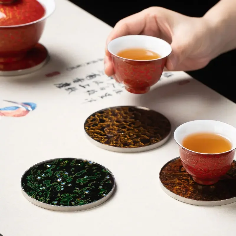 skin lacquer coaster, coaster insulated holder, ceremony accessories  set,  cup mat  ceremony accessories