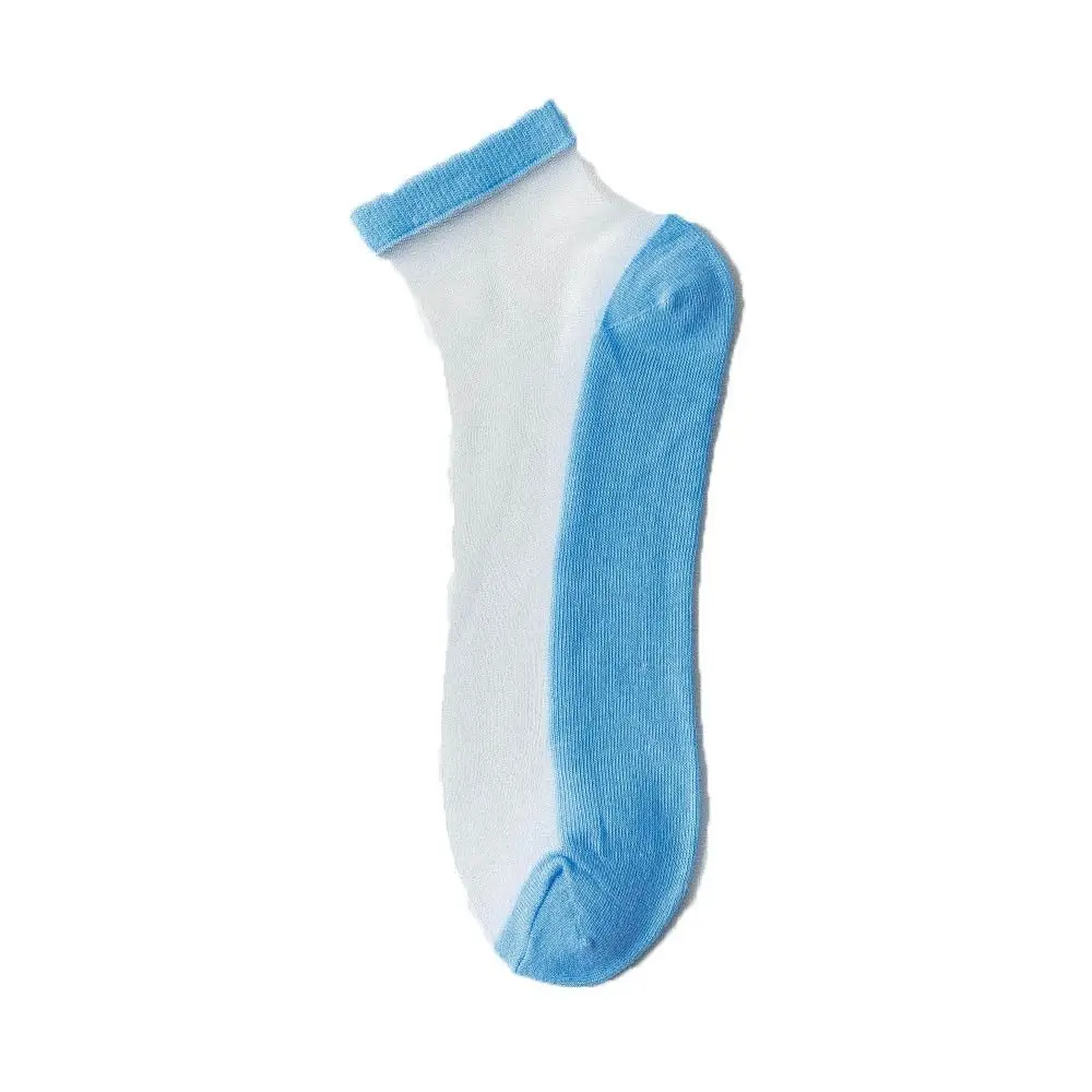 Calcetines tobilleros invisibles transparentes para hombres, medias de tubo medio, medias de seda, calcetines de boca baja