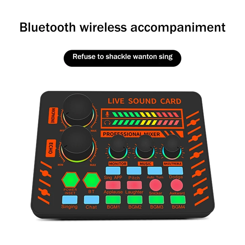 S25 Sound Card Audio Mixing Console Parts Professional Live Broadcast Equipment Phone Computer Universal