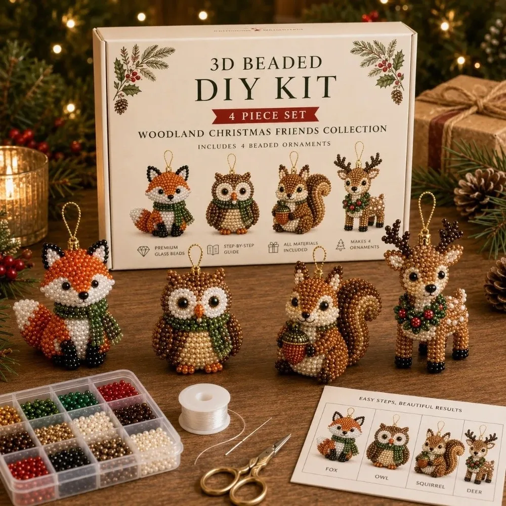 handmade-christmas-theme-3d-beaded-craft-kit-creative-beadwork-with-instructions-beaded-art-set-handmade-craft-kit-for-adults