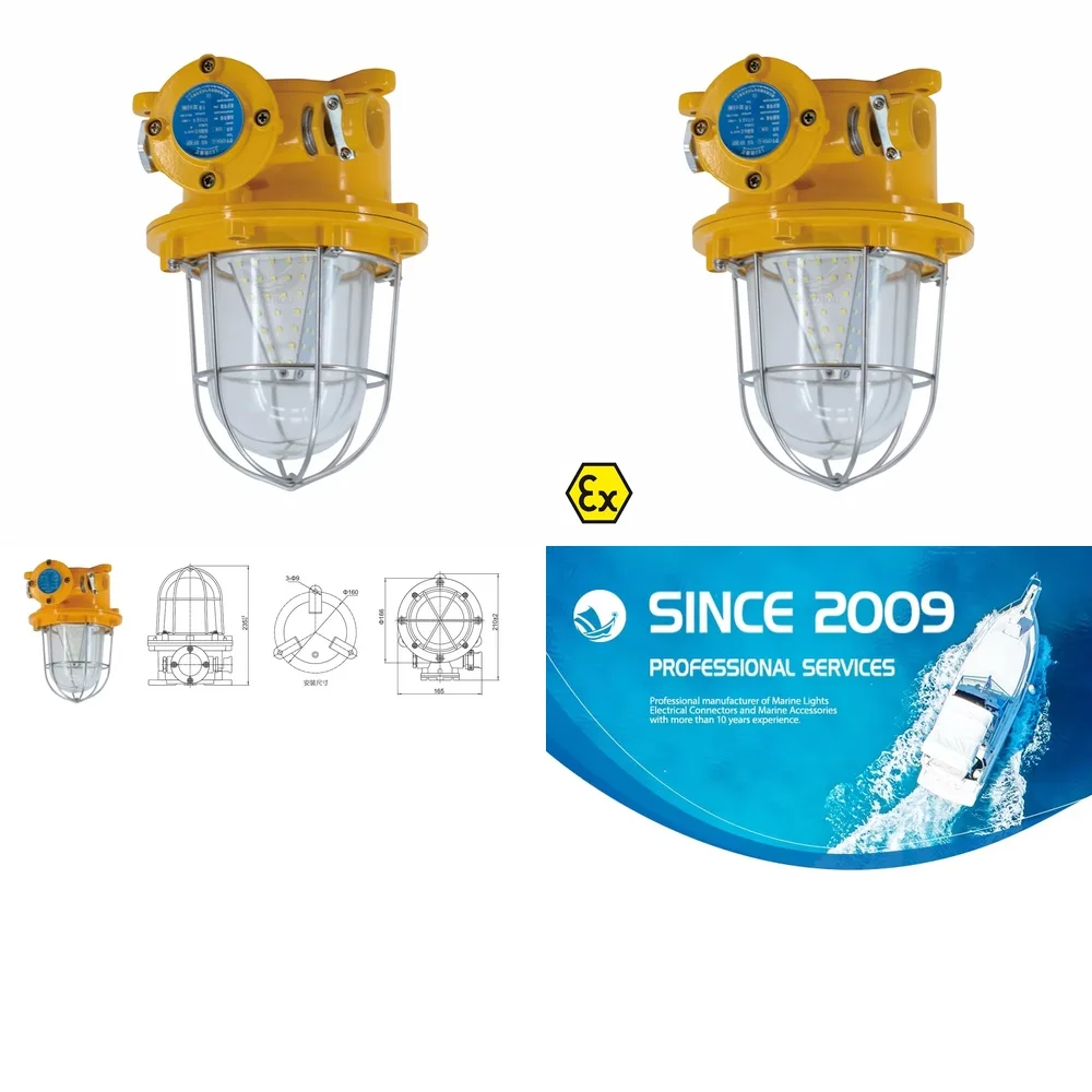 

ATEX Certified Aluminum Marine 60W LED Explosion Proof Pendant Light for Industrial Hazardous Areas for Oil Refineries
