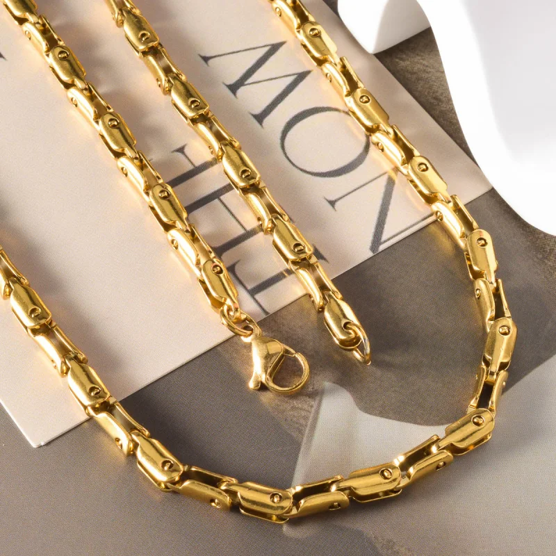 Luxury 100% Real 24K Gold Wheat Grain Chain Necklace, Minimalist Elegant Collarbone Choker, Daily Wear Commute-Friendly Versatil
