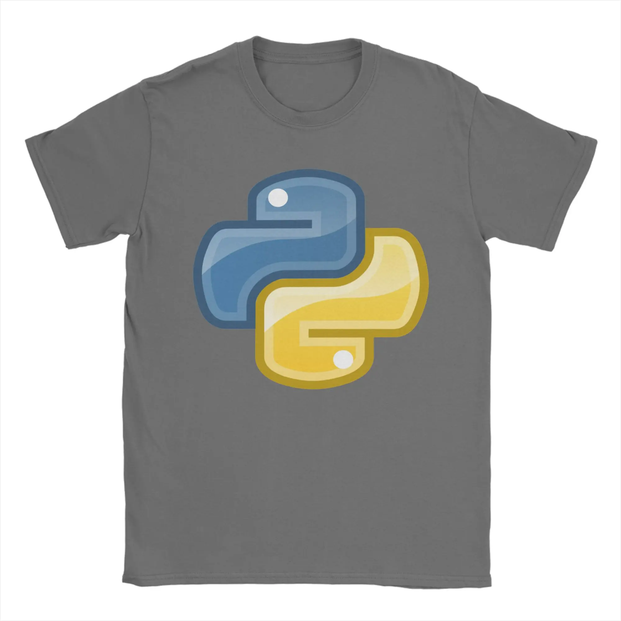 Harajuku Python Logo T Shirt Men's Cotton Short Sleeve Programming Computer Language Programmer Round Neck Summer Top Tee