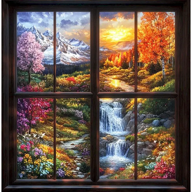 GATYZTORY 5D ダイヤモンドペインティングハウスダイヤモンド刺繍フルスクエアラインストーンモザイク風景家の装飾