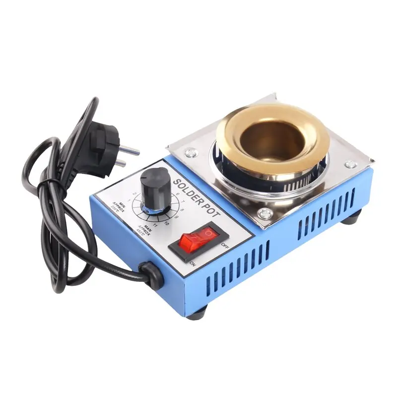 Top Sale Adjustable Temperature 200-450° C Lead Free Tin Melting Furnace Welding Desoldering Bath Tool Solder Stove Pot EU Plug