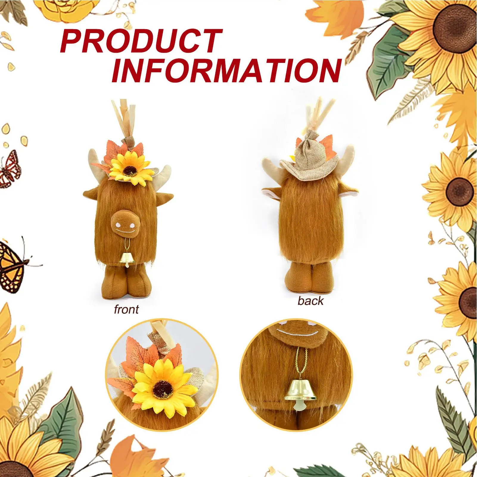 

Хайлендская корова, 3 шт., 11 дюймов, милый декор, Хайленд, плюшевый корова, гном для праздника, дня рождения, офиса, дома, сада