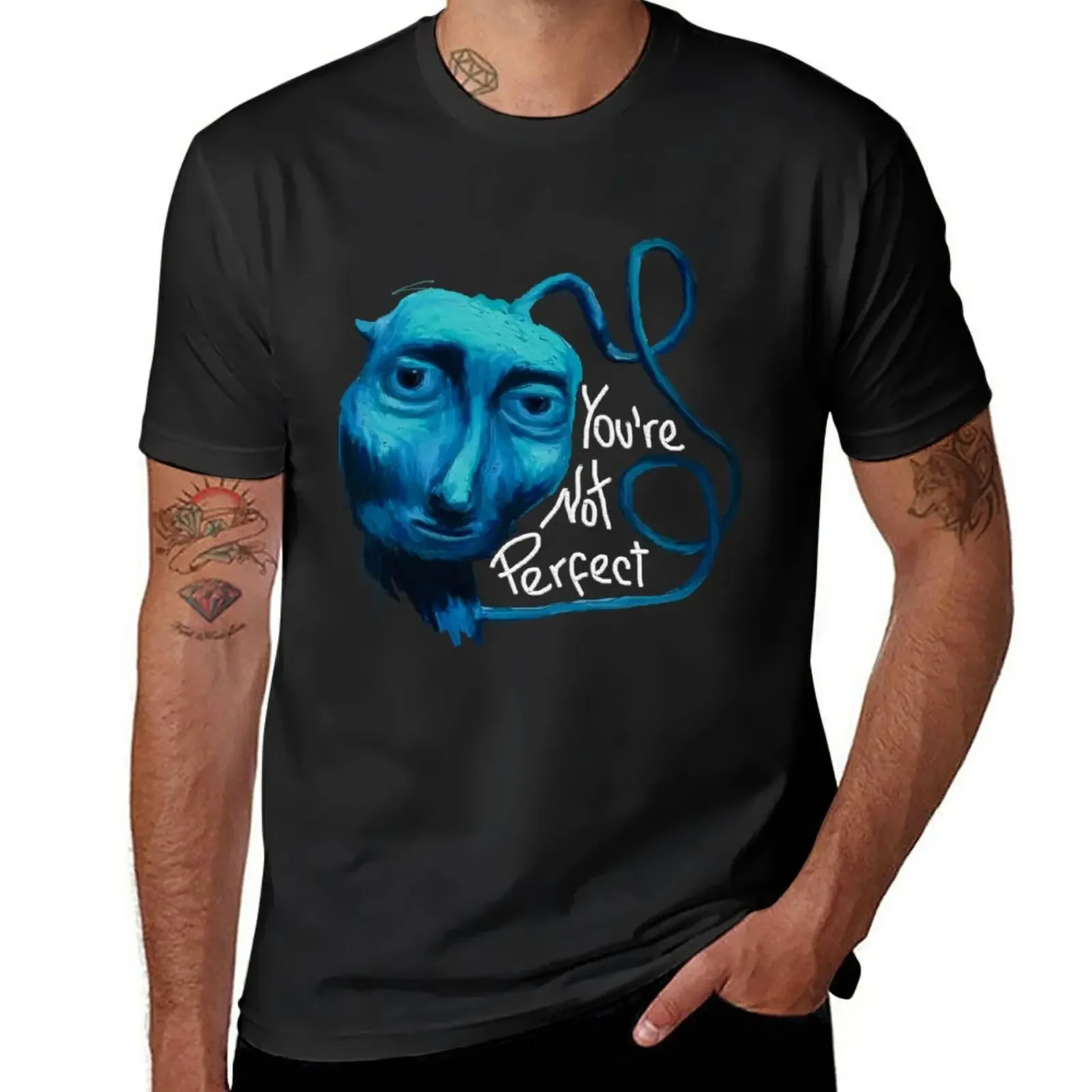 Courage you_re not perfect T-Shirt korean fashion vintage cute tops fruit of the loom mens t shirts