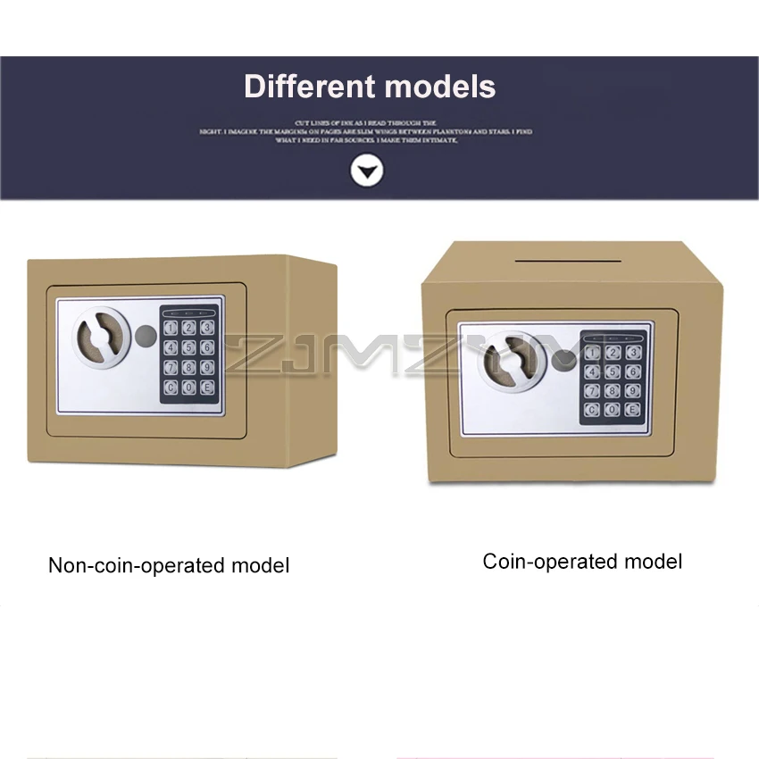 Digital Safe Box Small Household Mini Steel Safes Money Bank Safety Security Box Keep Cash Jewelry Or Document With Key