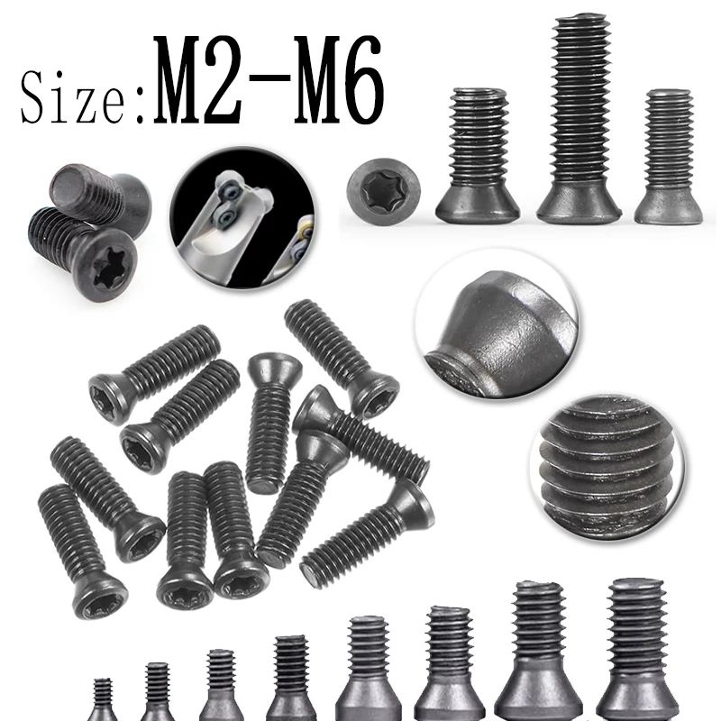 M2 M2.5 M3 M3.5 M4 M5 M6 CNC Insert Torx Screws 10-50pcs Carbide Insert Replacement for Lathe Tool Holder