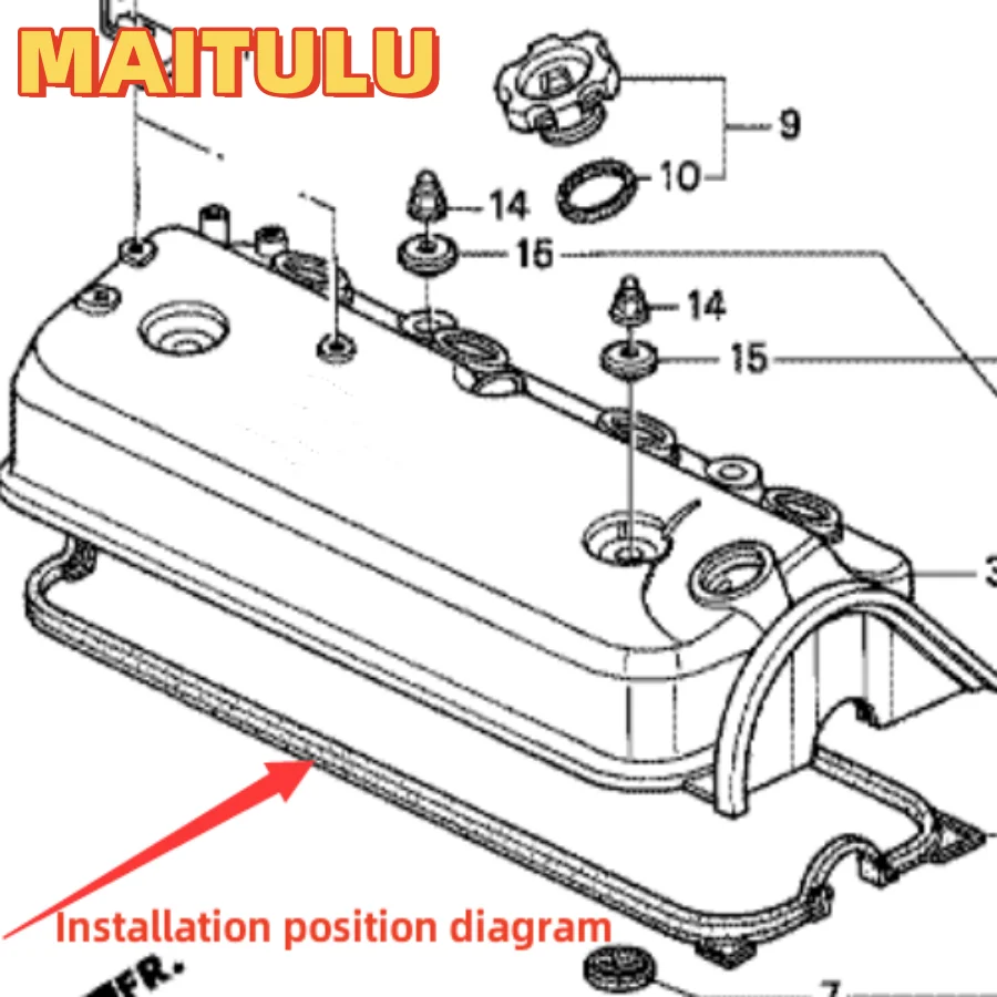 MAITULU For Honda Accord Odyssey Prelude 12341-pt0-000 Engine valve cover gasket Rubber seal sleeve auto parts