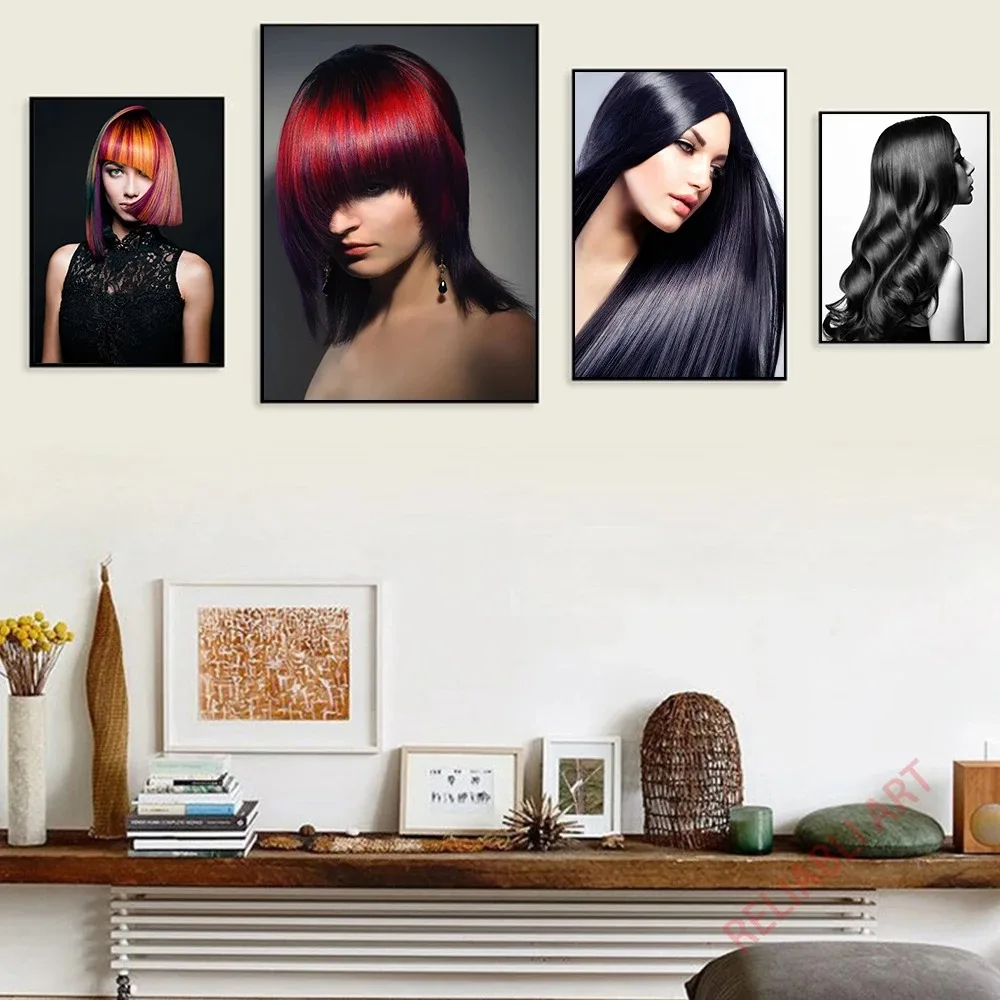 Modern Hairdresser Barber Hair Salon Canvas Painting Hairstyle Posters Wall Art for Living Room Barber Shop Home Decoration