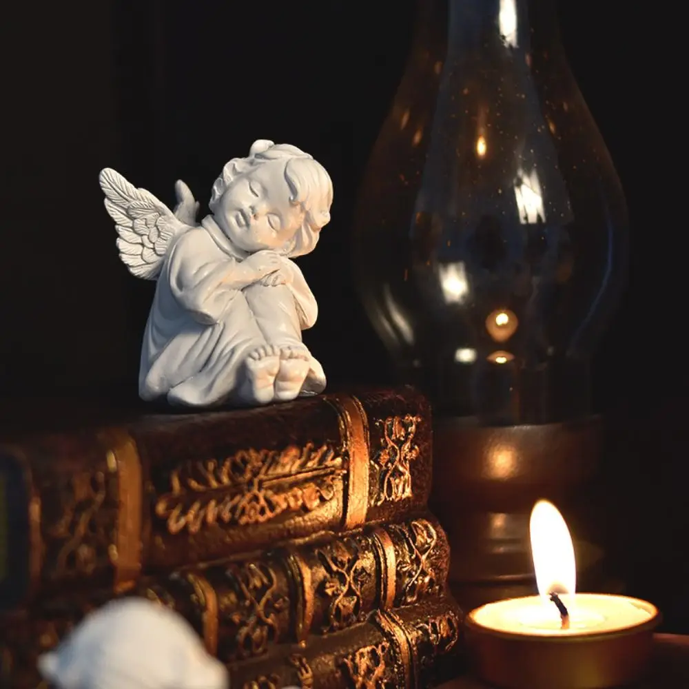 No odor High Quality Peaceful Prayer Small Decorative European Style Flower Fairy Desktop Ornaments Angel Figurine Sculpture