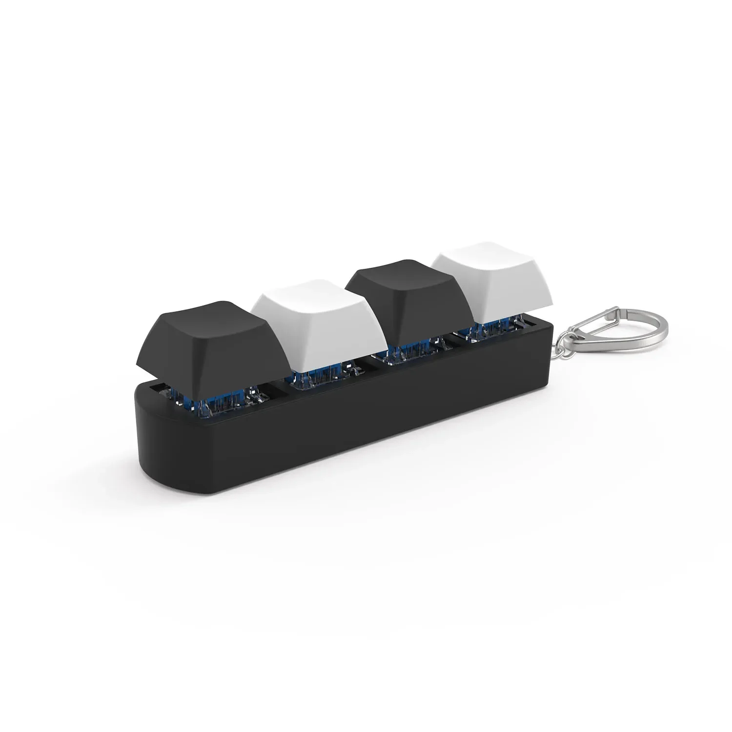 4 Tasten Fingerknopf Anti-Stress-Spielzeug Mechanische Tastatur Tastenkappen Büro Dekompression Beruhigender Schlüsselbund Geschenke für Kinder Erwachsene
