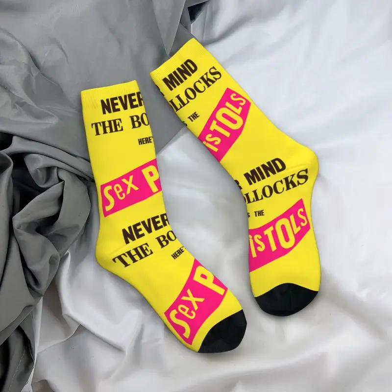 Men's Sex Guns Crew Socks, Impressão 3D Diversão Unisex, Heavy Metal Rock Band Impresso Vestido Meias