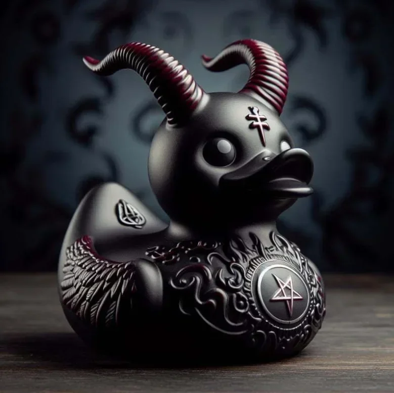 Punk Rock Resin Figurine of DuckievilleDuck Satan Duck for Goth and Emo Fans