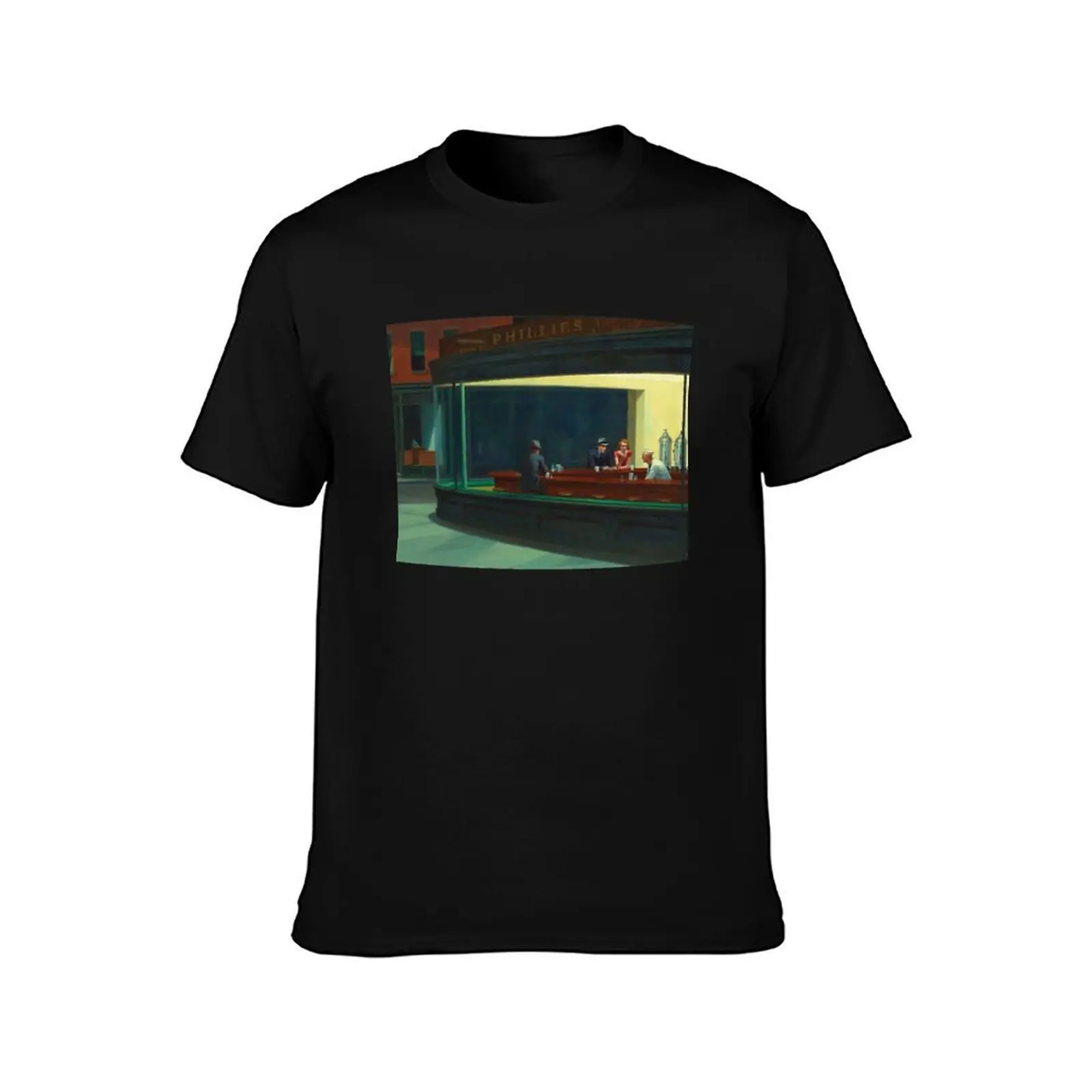Edward Hopper T-Shirt, Summer Casual Cotton Tee, Oversized Streetwear Tops, Vintage Graphic Print, Loose Fit Short Sleeve
