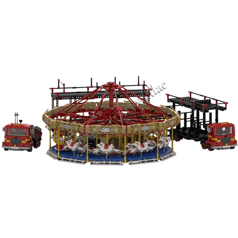5601 Parti Serie di Divertimenti MOC Carosello Camion Modulari Building Blocks Modello di Montaggio Display Giocattoli Per I Bambini Regali Di Compleanno