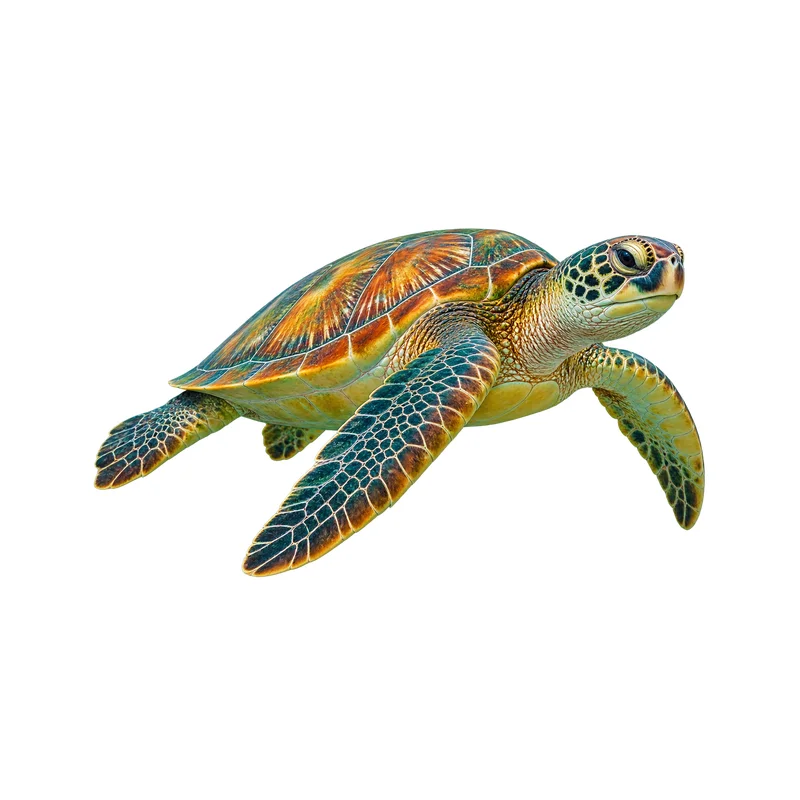Gliding Sea Turtle Car Decal, Full Color Printed Waterproof Reflective Film Sticker for Car Truck SUV Window and Body Decoration